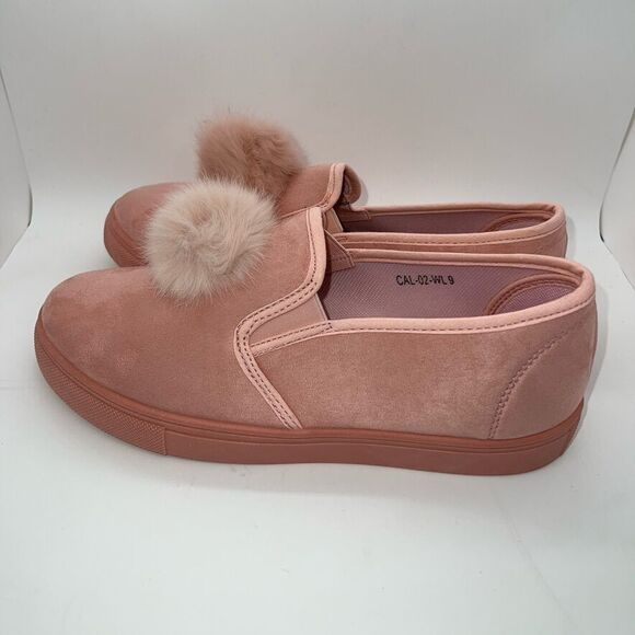 Ositos CAL-02K Blush Pink Slip On Pom Pom Sneakers Loafers Shoes Size 7 New - Picture 4 of 8